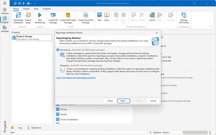 Installation Packager, EXE to MSI Repackager - EMCO MSI Package Builder