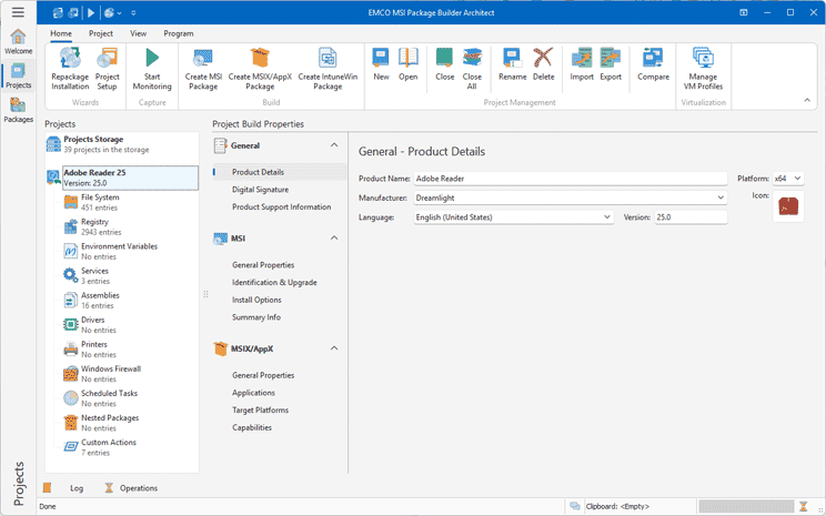 Installation Packager, EXE to MSI Repackager - EMCO MSI Package Builder